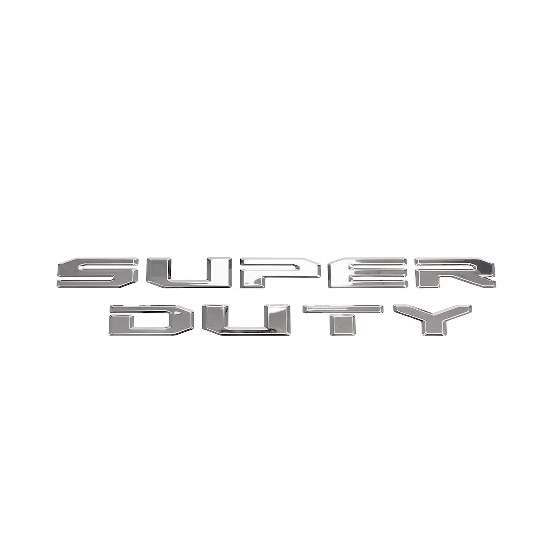 55561FD – PUTCO Emblem, Licensed Ford Super Duty Letters Tailgate Polished Stainless Steel Tape-On Installation
